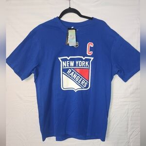 New York Rangers Shirt MensXL Official Licensed NHL Blue Cotton Short Sleeve NWT